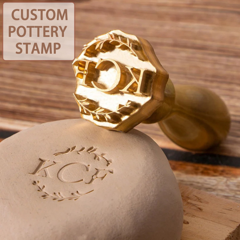 Art Craft Logo - パーソナライズされたカスタム陶器スタンプ 粘土用カスタムロゴ セラミックシール 彫刻スタンプ ポリマークレイ用 DIY手作りクラフトアートツール