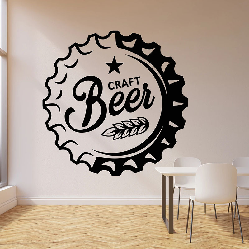 Art Craft Logo - 壁デカール飲料アルコールバーパブクラフトビールハウスインテリアアートロゴドア窓ビニールシールステッカーリムーバブル壁紙 Q986