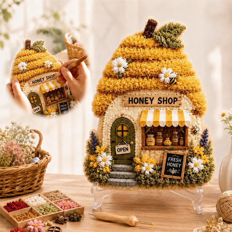 3Dマッシュルームハウス ポケアート DIYキット 布製パン - Art Craft Store のレビューと価格