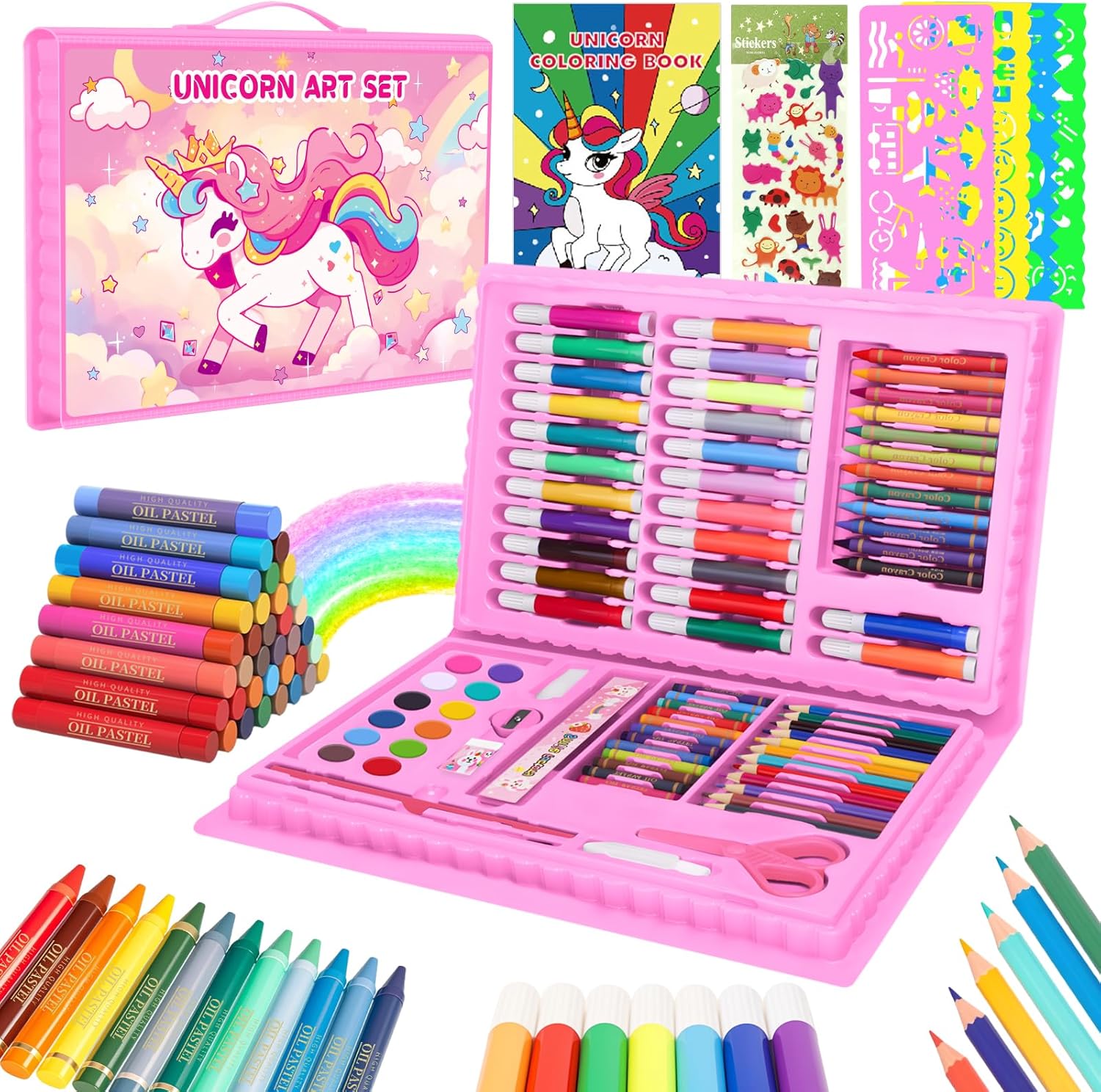 子供向け塗り絵セット、クレヨン、色鉛筆、マーカー、スケッチブ - Watercolor Brush Pen のレビューと価格