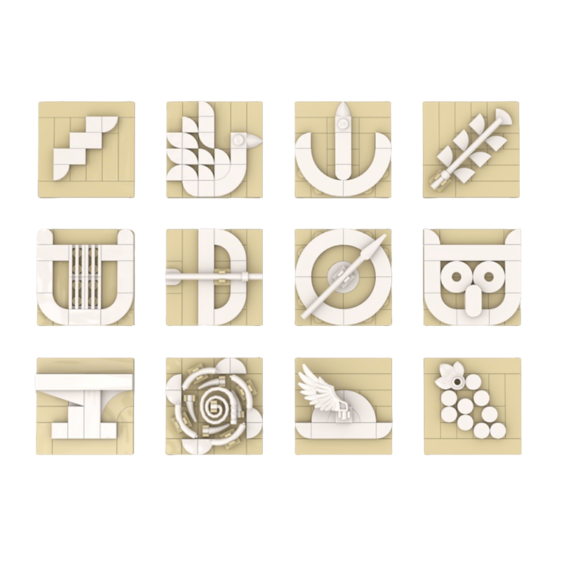 306ピース MOC彫刻 オリンポス十二神 ロゴ モデル ビ - Art Craft Logo のレビューと価格
