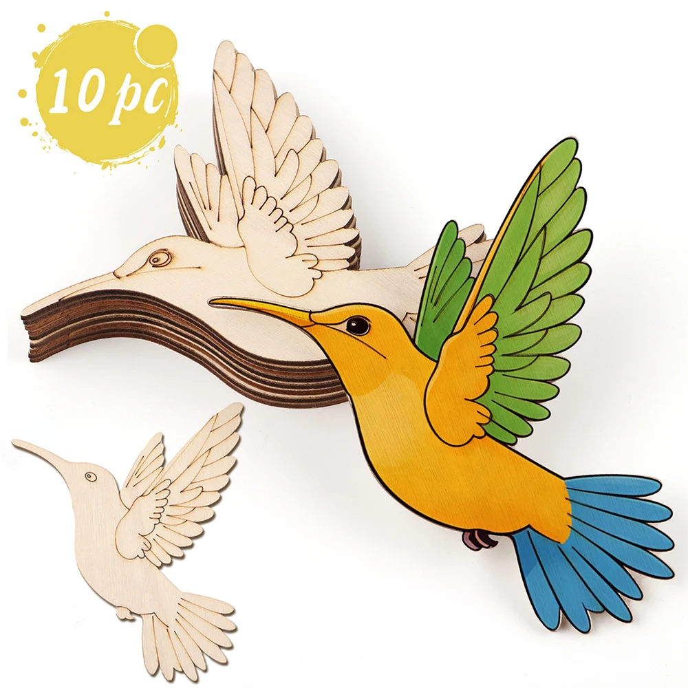 10個入り未完成木製動物鳥の切り抜き、木製吊り下げ飾り用木製 - Art Craft Wood のレビューと価格