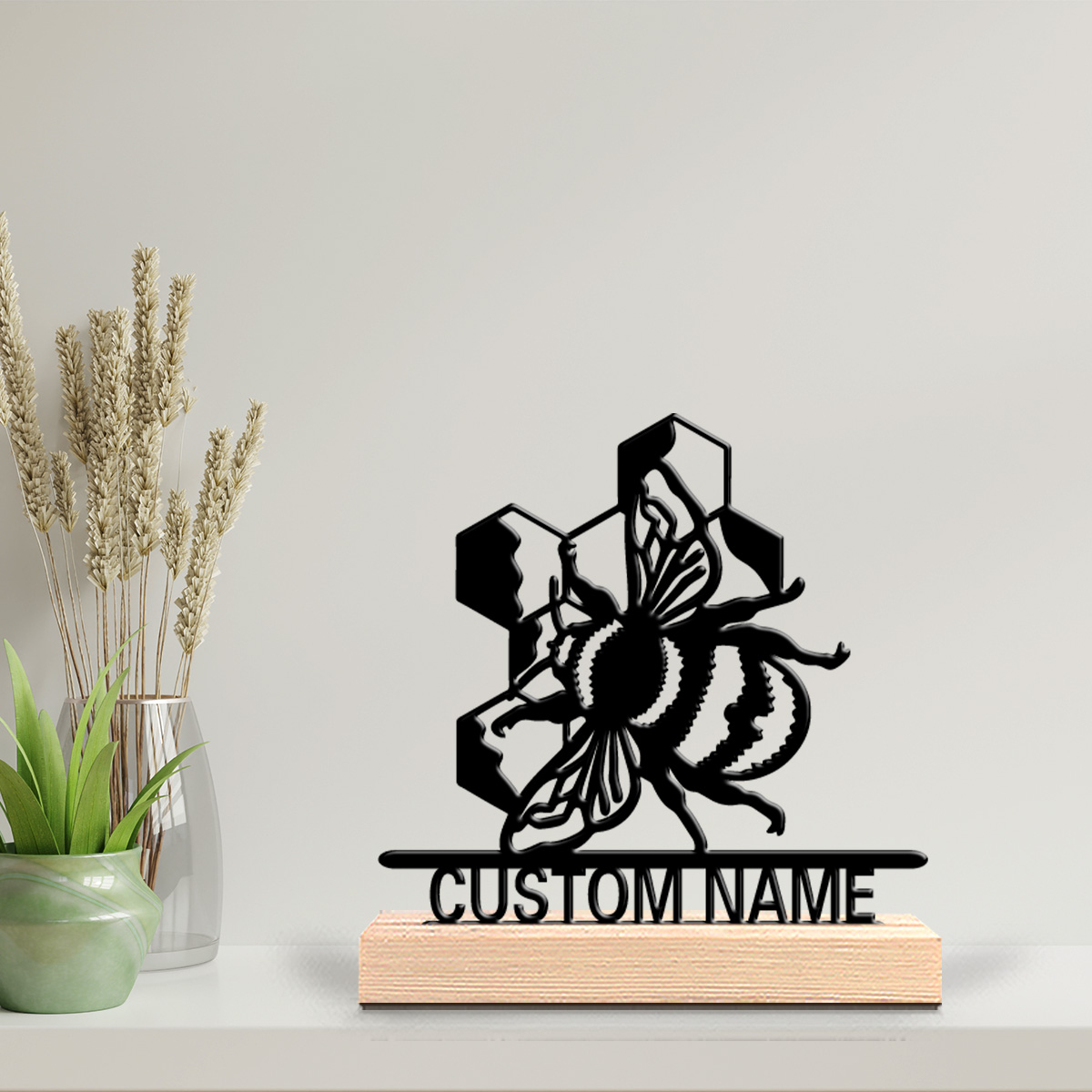1pc シンプルな蜂カスタム名金属像鉄装飾アート工芸品木製ベ - Art Craft Simple のレビューと価格
