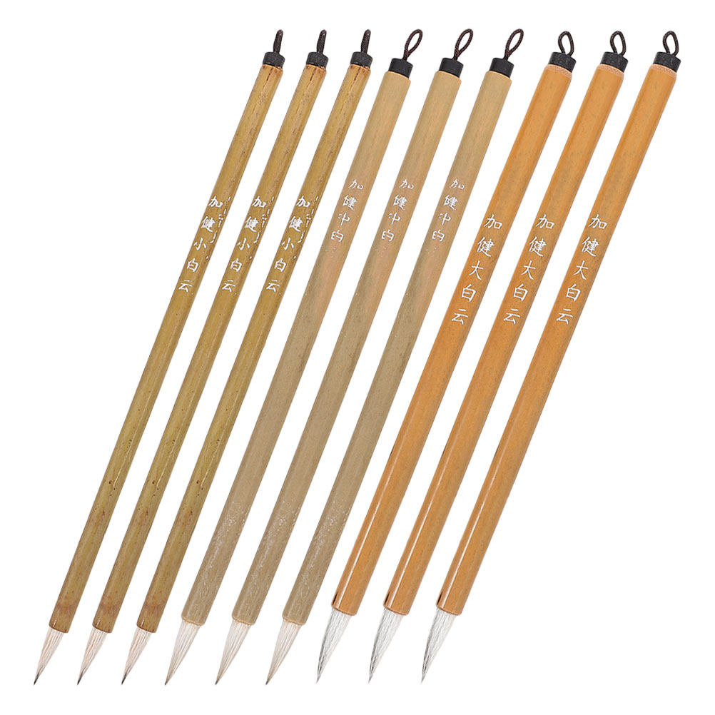 9本組竹製書道筆ペンセット、中国・日本書道初心者、学生向け、 - Watercolor Brush Pen のレビューと価格