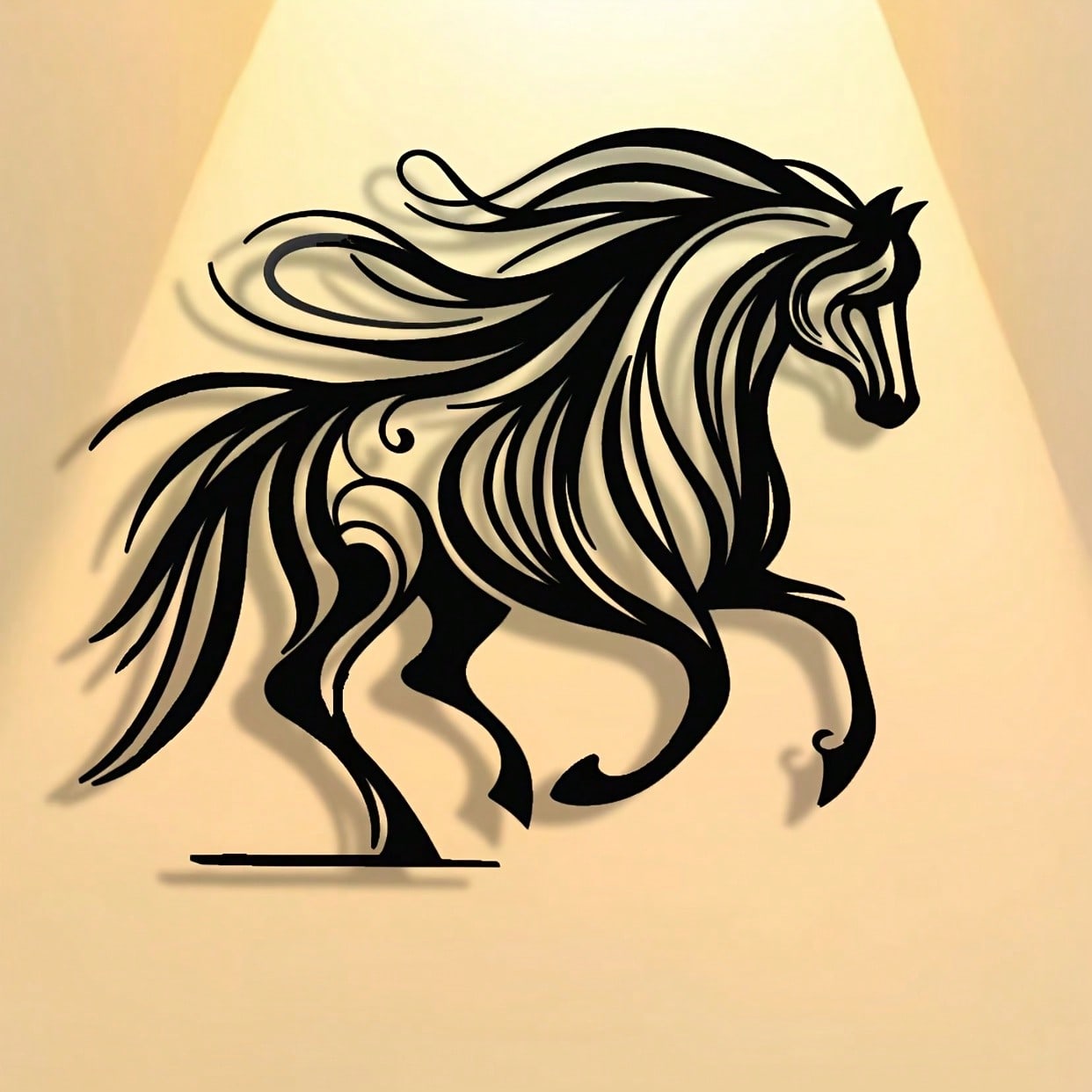 ブランド競馬メタルウォールアート抽象的な中空飾り板取り外し可 - Art Craft Logo のレビューと価格