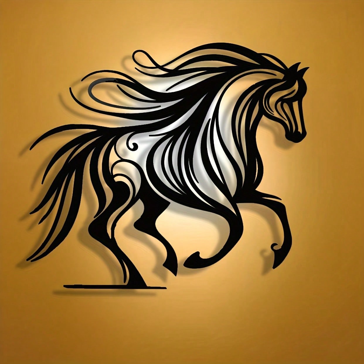 ブランド競馬メタルウォールアート抽象的な中空飾り板取り外し可 - Art Craft Logo のレビューと価格