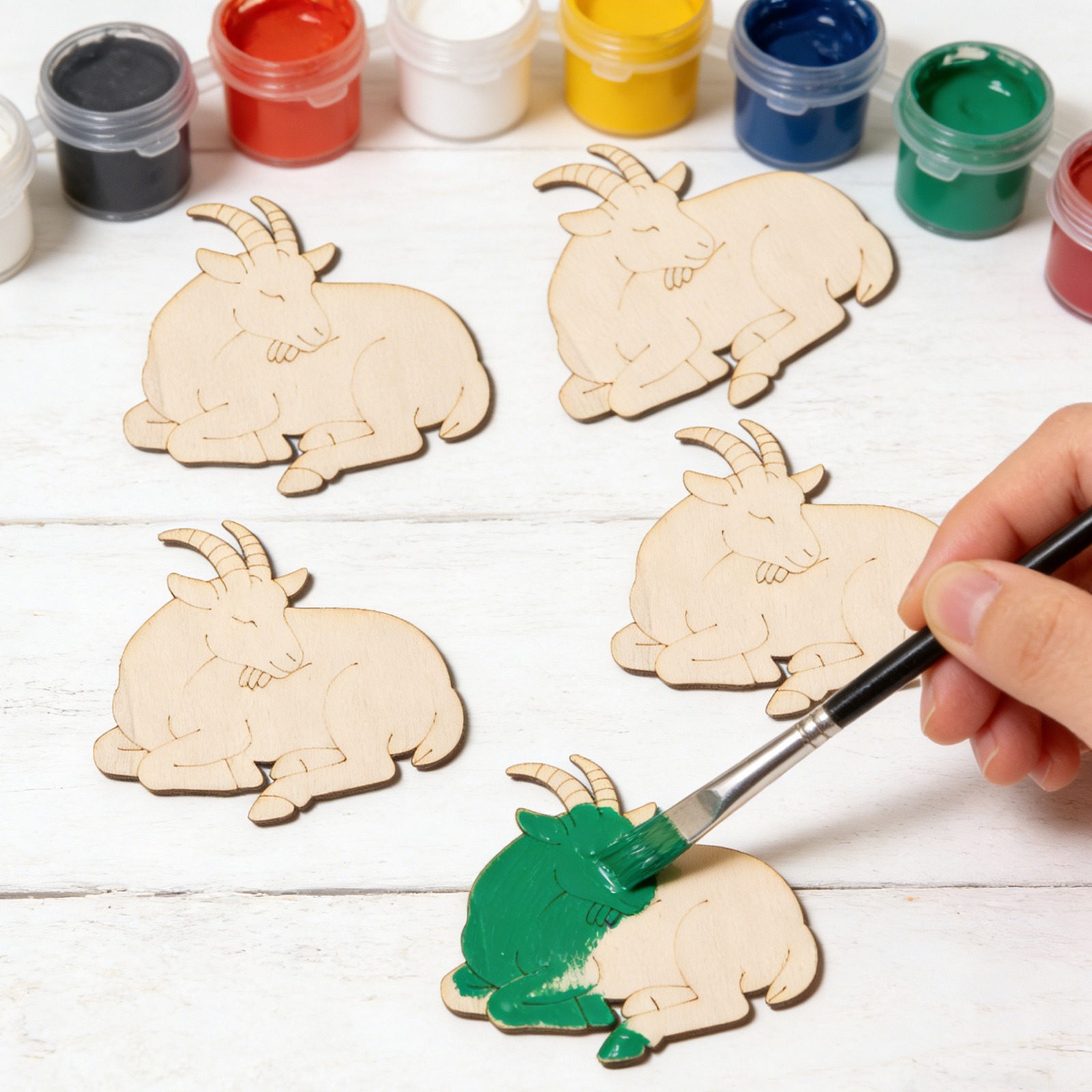 10個/セット 未完成の木製羊の動物オーナメント 木製クラフ - Art Craft Wood のレビューと価格